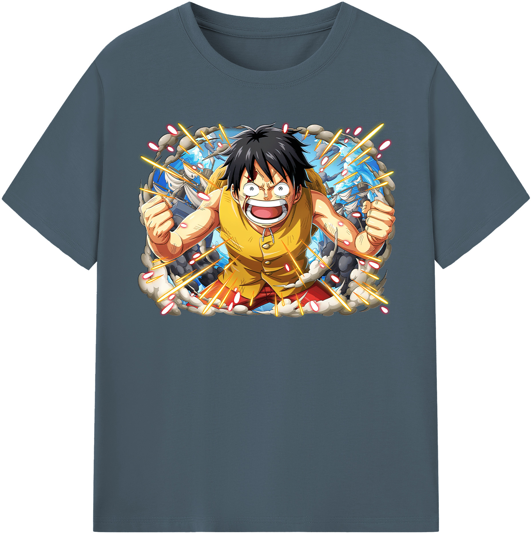 ワンピース モンキー・D・ルフィ ONE PIECE Monkey D. Luffy 綿100％半袖Tシャツ（フロントプリント）